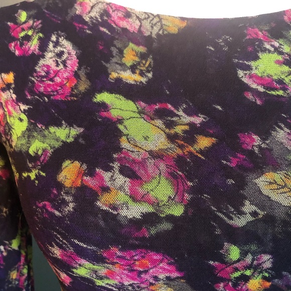 SOLD- Jean Paul Gaultier Soleil mesh floral bodycon dress - Picture 3 of 7